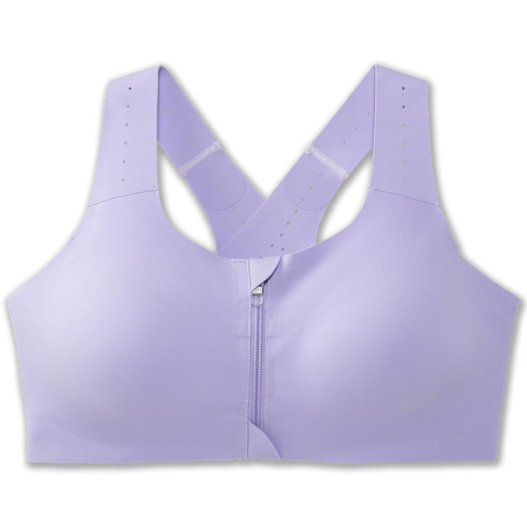 Brooks Womens Dare Zip 2.0 Sports Running Bra - Lavender Purple/Violet Dash (153920-QCN)